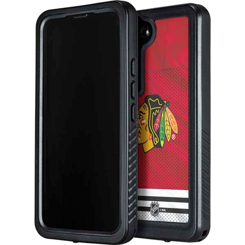 NHL Blackhawks Red Stripes Galaxy S24 Plus Waterproof Case